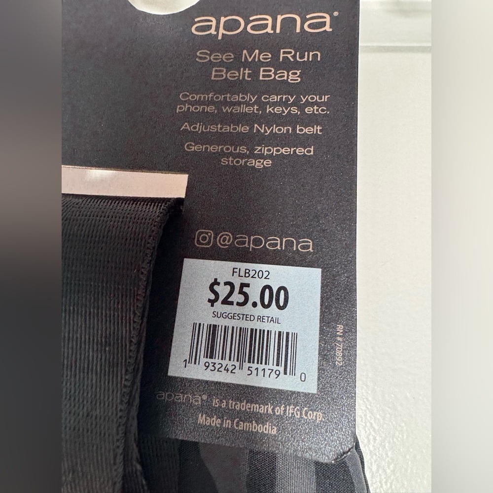 Apana Dark Camouflage see me run Belt Bag - Picture 4 of 5